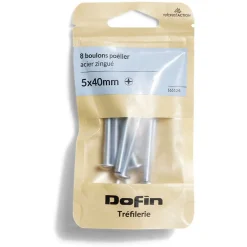 8 boulons poêlier cruciforme acier zingué - 5x40 mm^Gifi Outlet