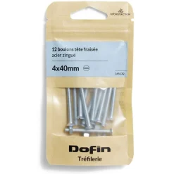 12 boulons tête fraisée acier zingué - 4x40 mm^Gifi Discount