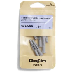 6 chevilles universelles en nylon tous matériaux avec vis - Ø6x35 mm^Gifi Online