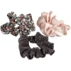 3 chouchous assortis noir/rose/imprimé fleurs^Gifi Outlet