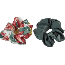 2 chouchous assortis vert uni/imprimé fleurs^Gifi Clearance