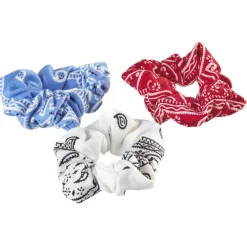 3 chouchous imprimé bandana rouge/blanc/bleu^Gifi Sale