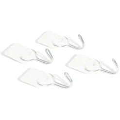 4 crochets adhésifs en plastique avec pointe métal - 30x25 mm^Gifi Outlet