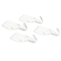 4 crochets adhésifs en plastique avec pointe métal - 30x25 mm^Gifi Outlet