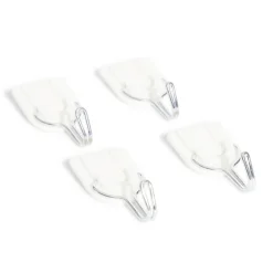 4 crochets adhésifs en plastique avec pointe métal - 30x25 mm^Gifi Outlet