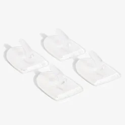4 crochets adhésifs en plastique transparent - 25x35 mm^Gifi Outlet