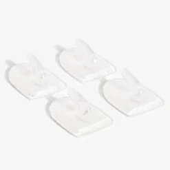 4 crochets adhésifs en plastique transparent - 25x35 mm^Gifi Outlet