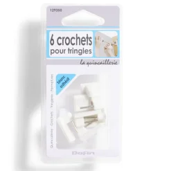 6 crochets adhésifs pour tringle en plastique blanc - 17x24 mm^Gifi Sale