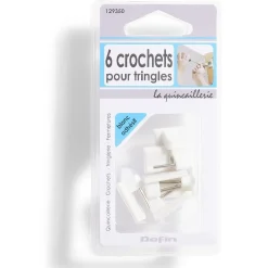 6 crochets adhésifs pour tringle en plastique blanc - 17x24 mm^Gifi Sale