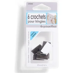 6 crochets adhésifs pour tringle en plastique marron - 17x24 mm^Gifi Clearance
