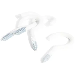 8 crochets ouverts en acier plastifié blanc - 4x30 mm^Gifi Discount