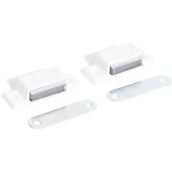 2 loqueteaux magnétiques plastique blanc - Force 3kg^Gifi Best