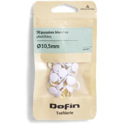50 punaises blanches plastifiées Ø10,5 mm^Gifi Discount
