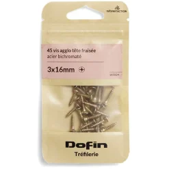 40 vis agglo tête fraisée acier bichromaté - 3x16 mm^Gifi Discount