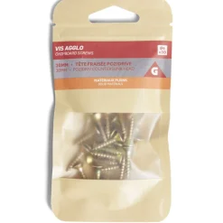 30 vis agglo tête fraisée acier bichromaté - 4x20 mm^Gifi Best