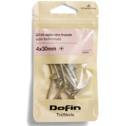 20 vis agglo tête fraisée acier bichromaté - 4x30 mm^Gifi New
