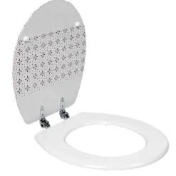 Abattant WC blanc design fleurs^Gifi Sale