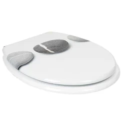 Abattant WC blanc design Zen galet^Gifi New