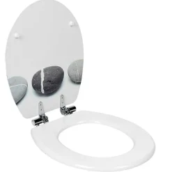 Abattant WC blanc design Zen galet^Gifi New