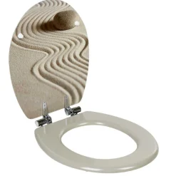 Abattant WC blanc design Zen sable^Gifi Clearance