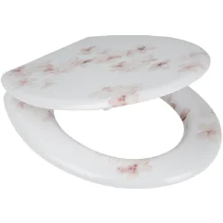 Abattant WC blanc design fleurs de cerisier roses^Gifi Hot