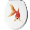 Abattant WC blanc motif poisson rouge^Gifi Clearance