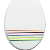Abattant WC blanc rayures colorées^Gifi Sale
