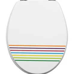 Abattant WC blanc rayures colorées^Gifi Sale