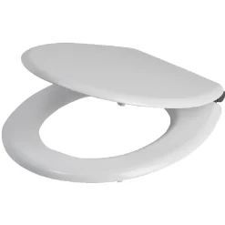 Abattant WC bois blanc uni frein de chute^Gifi Best
