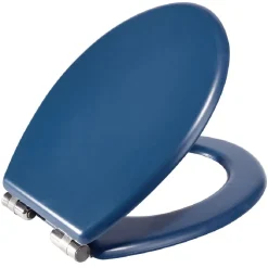 Abattant WC bois bleu avec frein de chute déclipsable réglable^Gifi Clearance