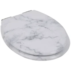 Abattant WC bois effet marbre avec frein de chute déclipsable réglable^Gifi Clearance