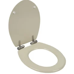 Abattant WC bois motif rayé avec frein de chute déclipsable réglable^Gifi Online