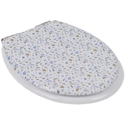 Abattant WC bois terrazzo avec frein de chute déclipsable réglable^Gifi Discount