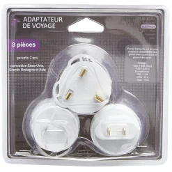 Adaptateur de voyage 3 pièces^Gifi New