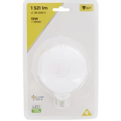 Ampoule à filament E27 forme globe blanc 15W=100W^Gifi Online