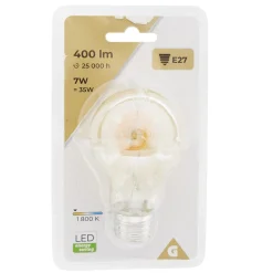 Ampoule déco ambrée blanc chaud E27 A60 7W 400lm^Gifi Discount