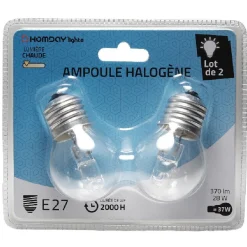 Ampoule E27 halogène G45 x2^Gifi Online