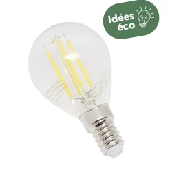 Ampoule LED à 4 filaments blanc chaud E27 4W x4^Gifi Discount