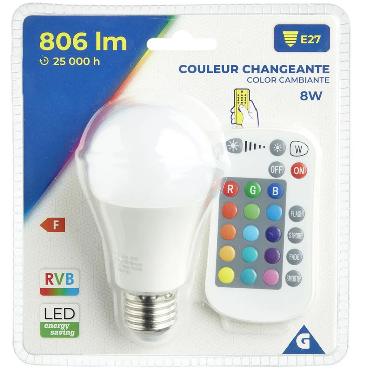 Ampoule LED E27 A60 couleurs changeantes avec télécommande 806lms^Gifi Best