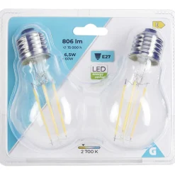 Ampoule LED filament E27 A60 806lms x2^Gifi Discount