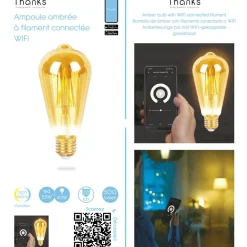 Ampoule longue ambrée LED connectée E27 40 W^Gifi Sale