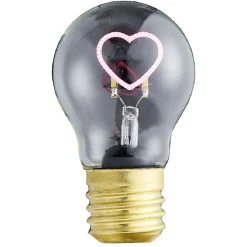 Ampoule USB rechargeable filament LED coeur rose Ø7xH12cm^Gifi Hot
