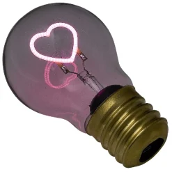 Ampoule USB rechargeable filament LED coeur rose Ø7xH12cm^Gifi Hot