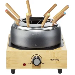 Gifi Petit Électroménager^Appareil à fondue sur socle en bambou 800W