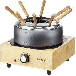 Gifi Petit Électroménager^Appareil à fondue sur socle en bambou 800W