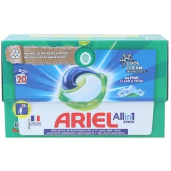 Outlet Ariel pods tout-en-1 senteur Alpine 20 lavages Entretien Du Linge