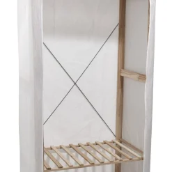 Best Armoire dressing en bois et housse coton Rangement