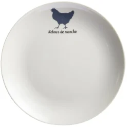 Gifi Vaisselle Et Accessoires De Table^Assiette à dessert beige motif poule