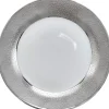 Gifi Vaisselle Et Accessoires De Table^Assiette à dessert blanche contour argenté