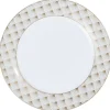 Gifi Vaisselle Et Accessoires De Table^Assiette à dessert blanche bordure rayons doré